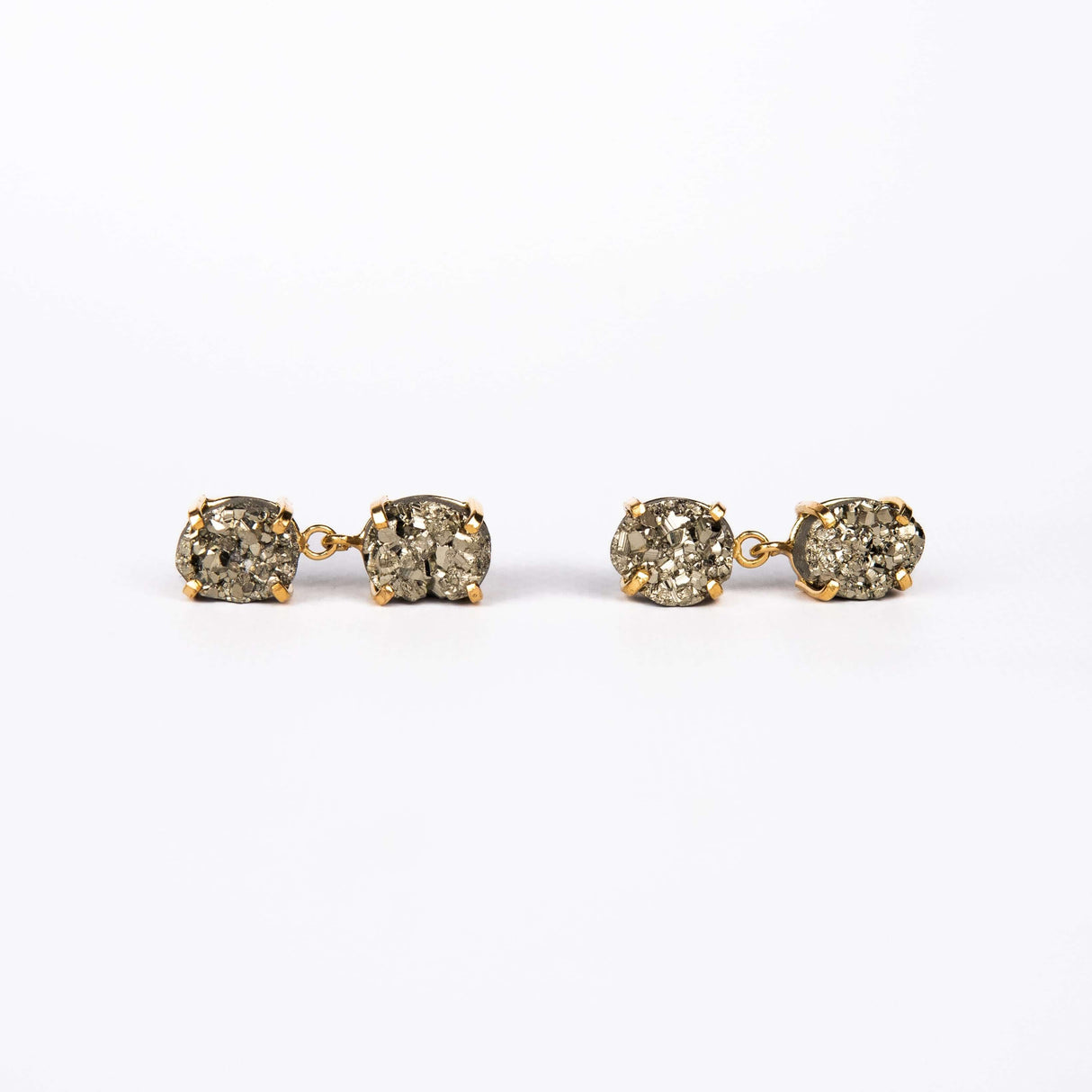 Серьги с пиритом с позолотой onesize Py-189