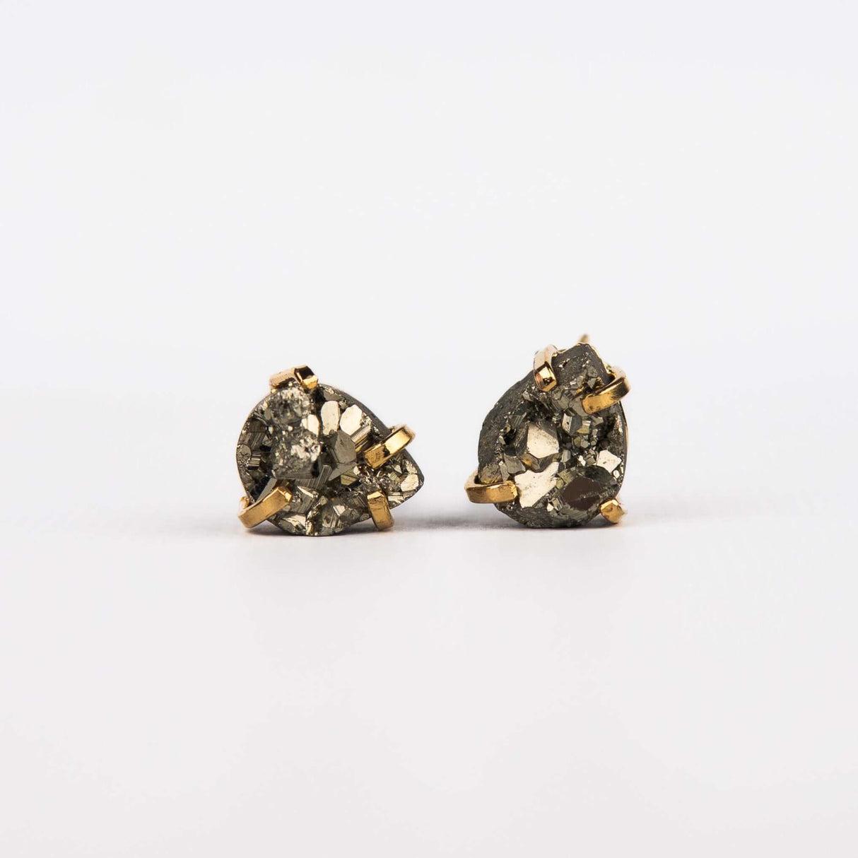 Серьги с пиритом с позолотой onesize Py-23