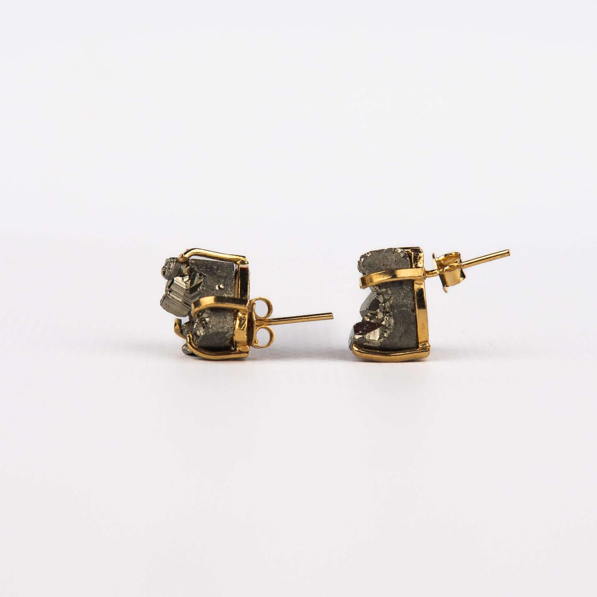 Серьги с пиритом с позолотой onesize Py-23