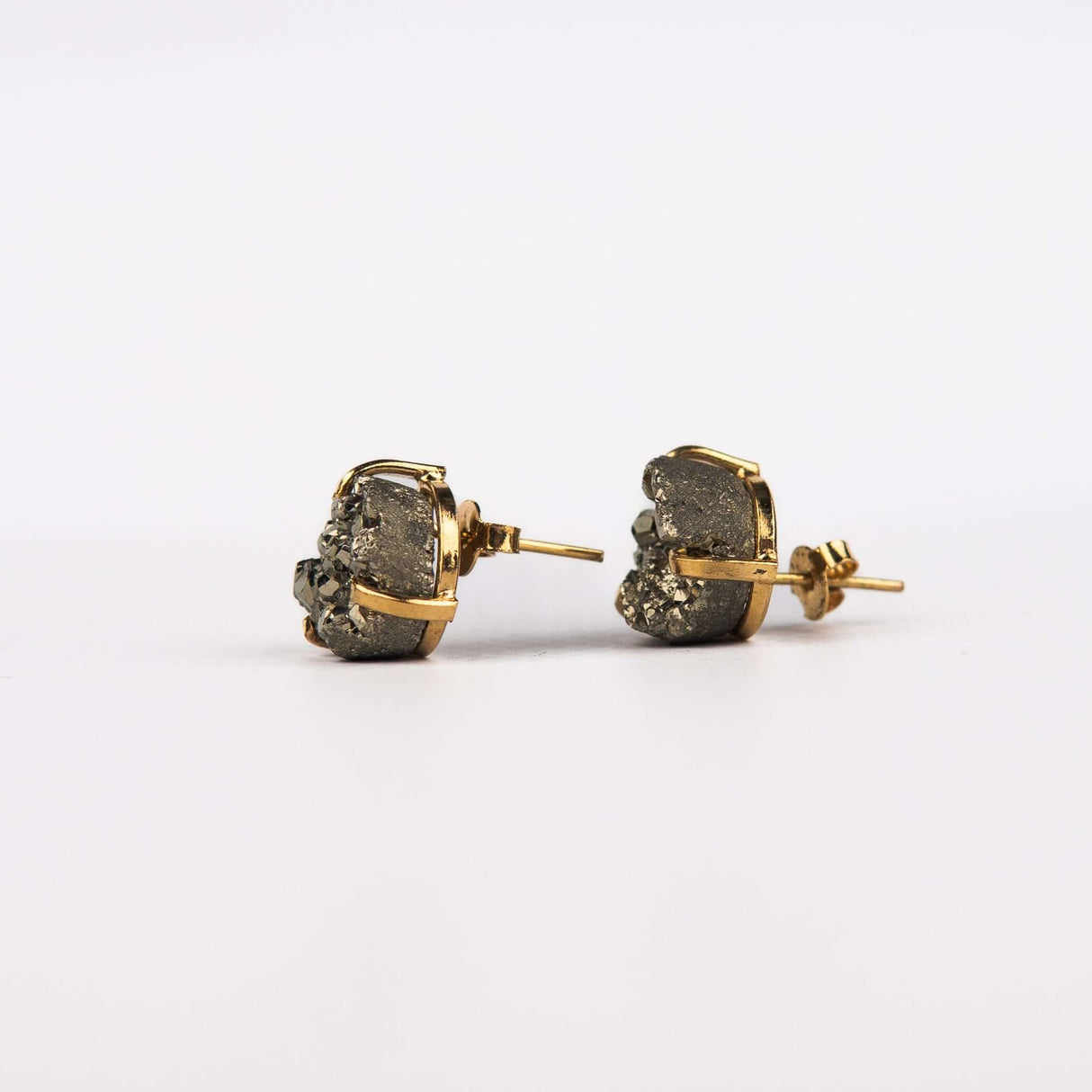 Серьги с пиритом с позолотой onesize Py-126