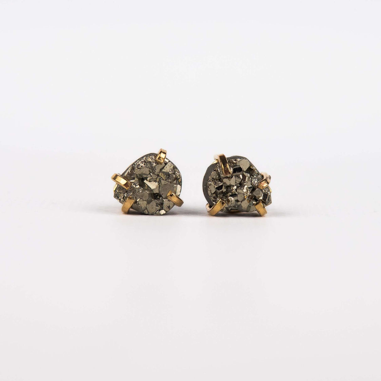 Серьги с пиритом с позолотой onesize Py-125