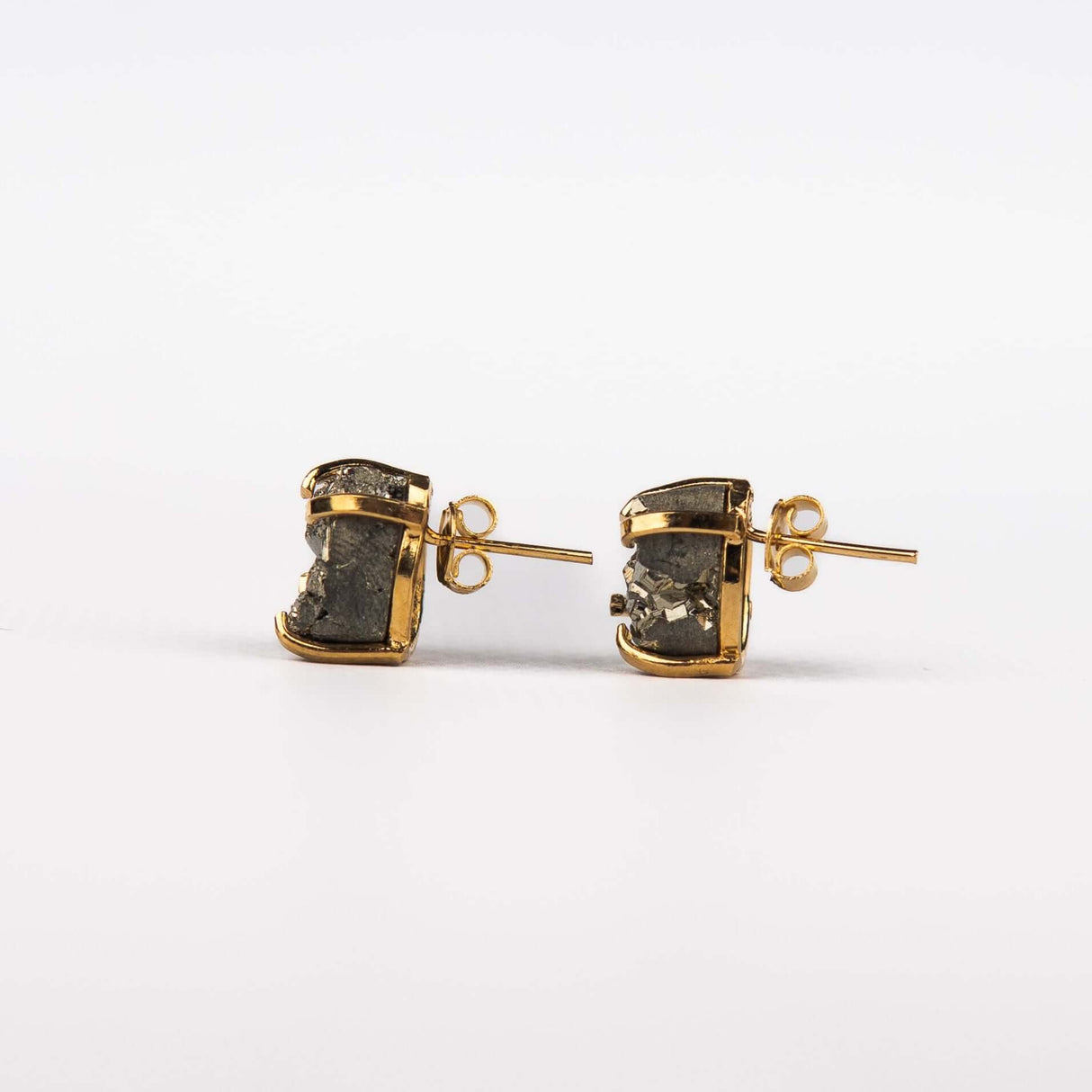 Серьги с пиритом с позолотой onesize Py-125