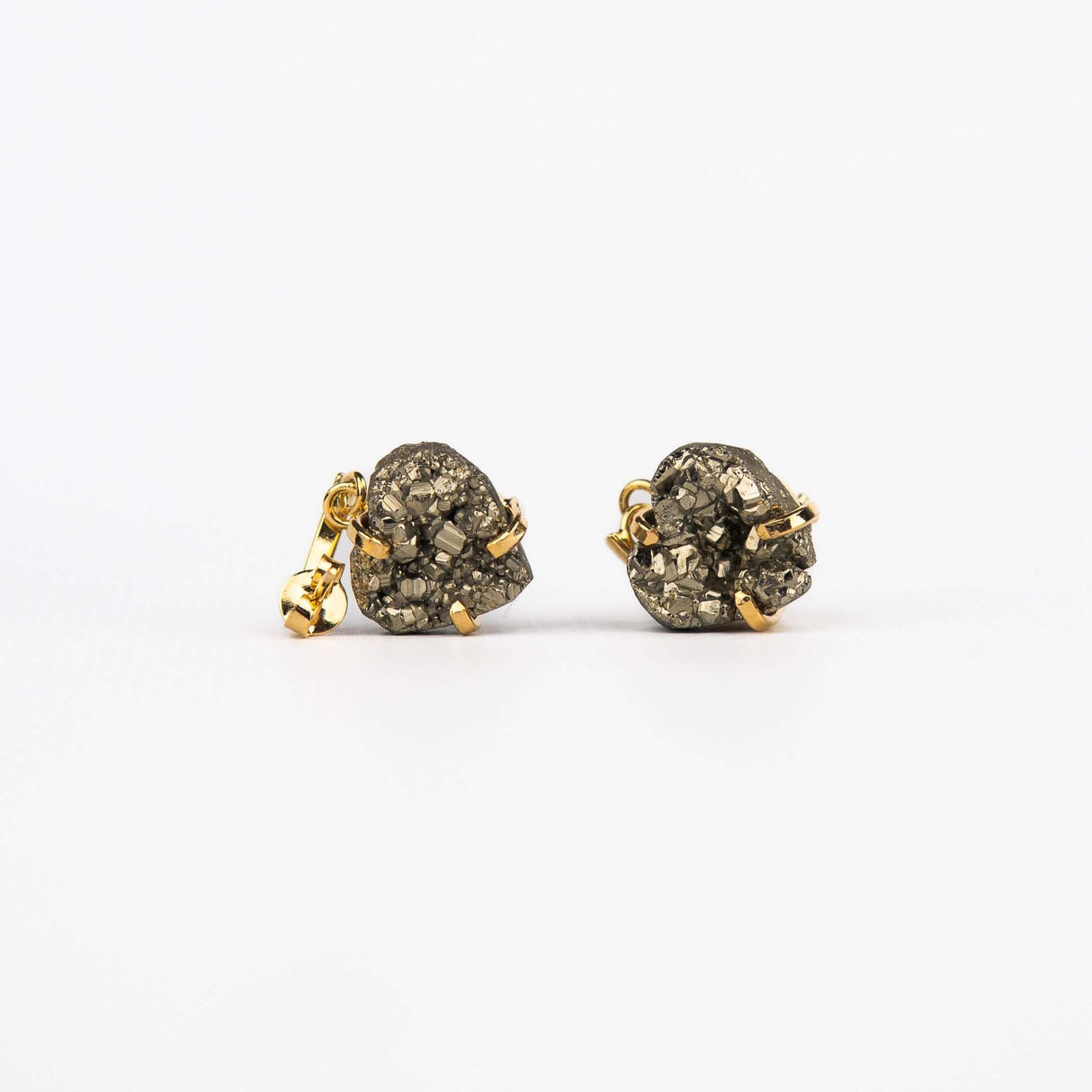 Серьги с пиритом с позолотой onesize Py-115