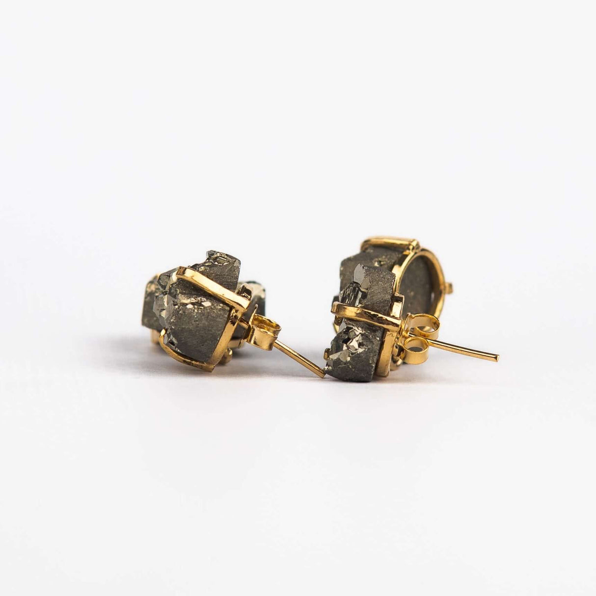 Серьги с пиритом с позолотой onesize Py-3