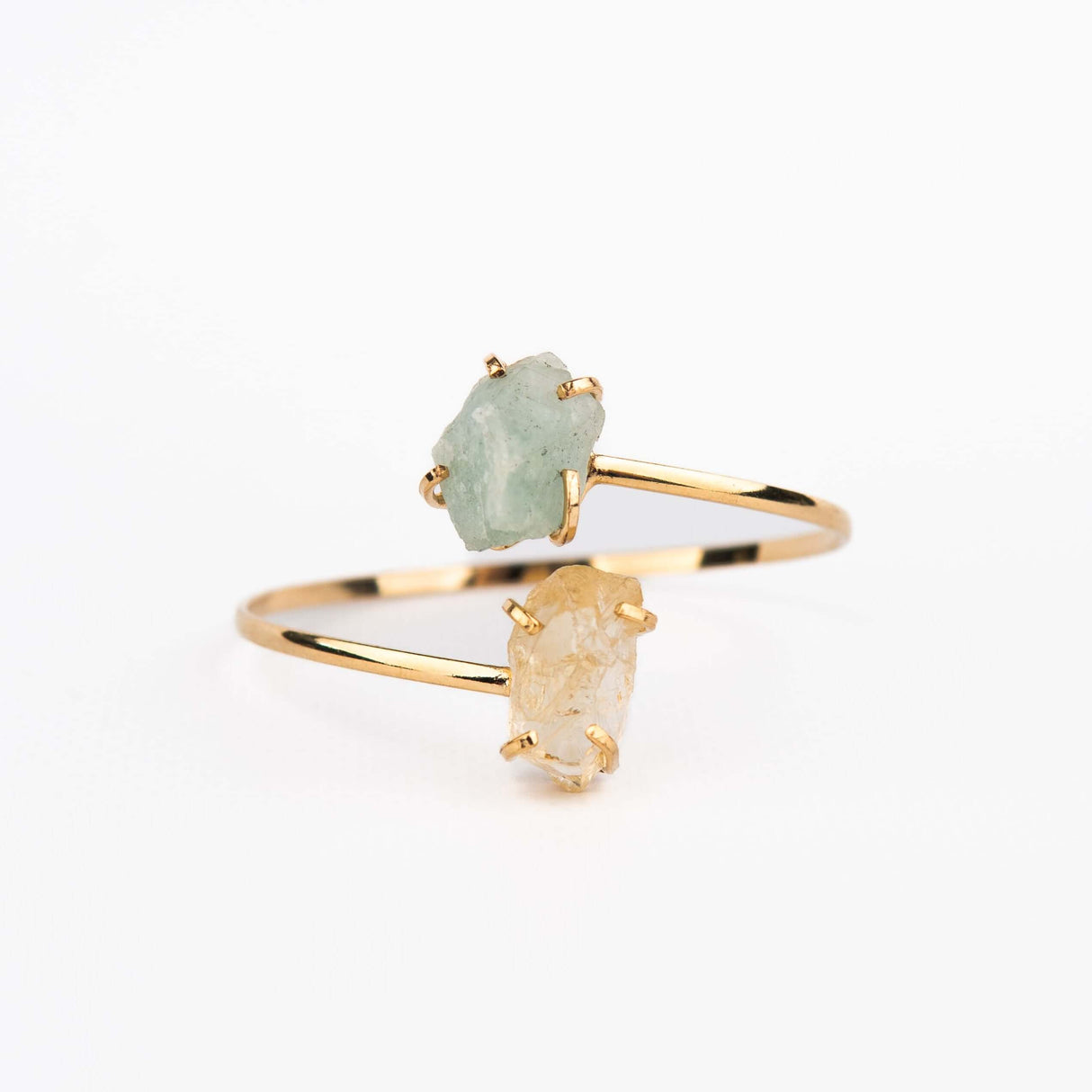 Браслет с аквамарином и цитрином с позолотой onesize AqCt-103