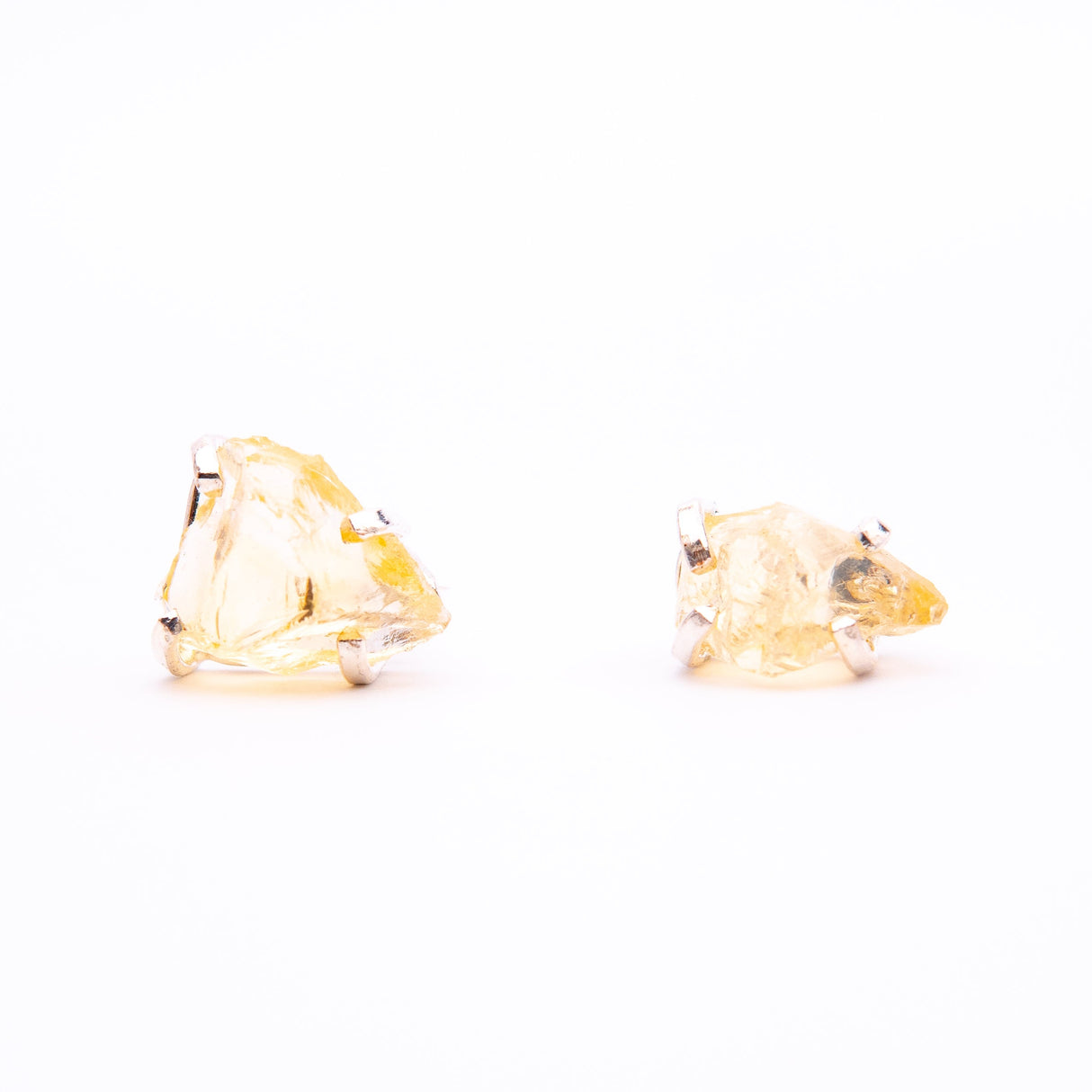 Сережки з цитрином з посрібленням onesize Ct-1