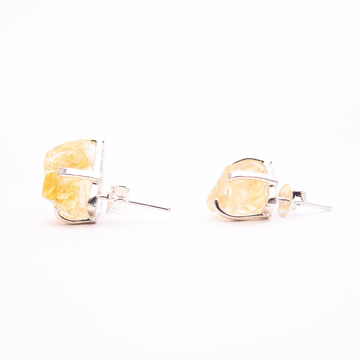 Сережки з цитрином з посрібленням onesize Ct-1