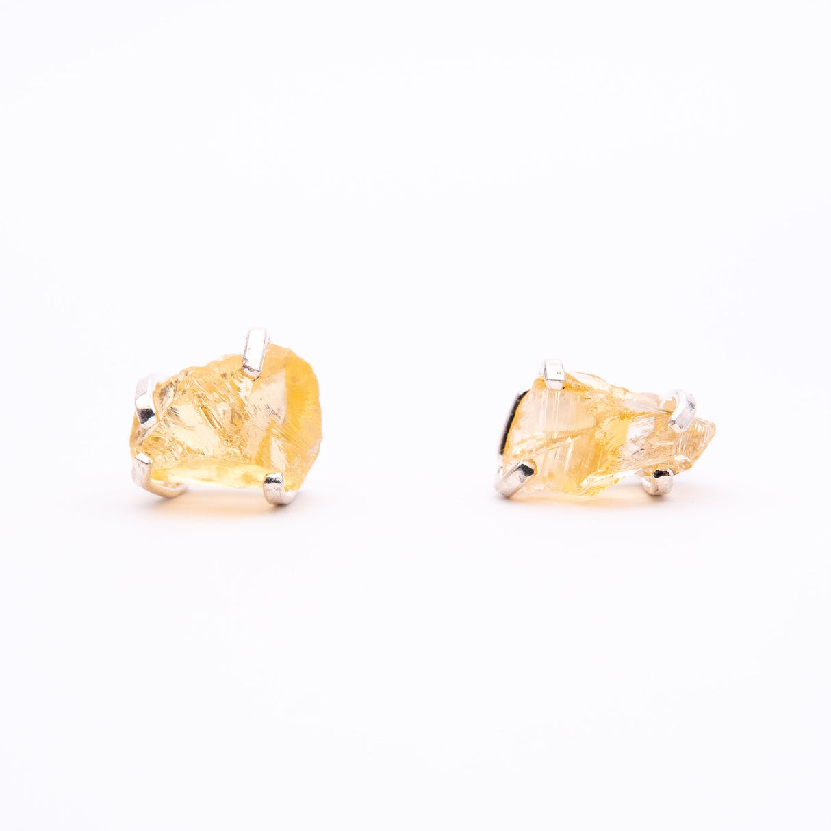 Сережки з цитрином з посрібленням onesize Ct-5