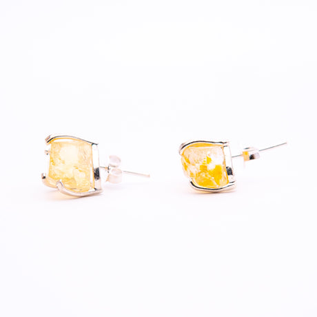 Сережки з цитрином з посрібленням onesize Ct-6