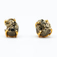 Сережки з піритом круглим з позолотою onesize Py-2