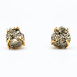 Сережки з піритом круглим з позолотою onesize Py-1