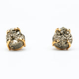 Сережки з піритом круглим з позолотою onesize Py-1