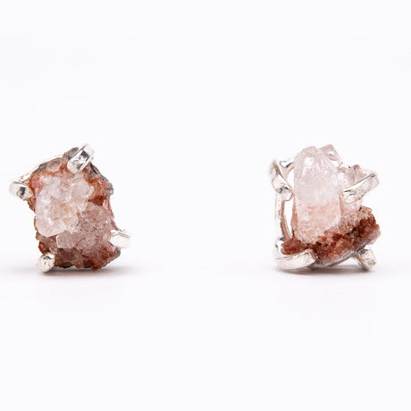 Сережки з Рожевим аметистом з посрібленням onesize Pa-1