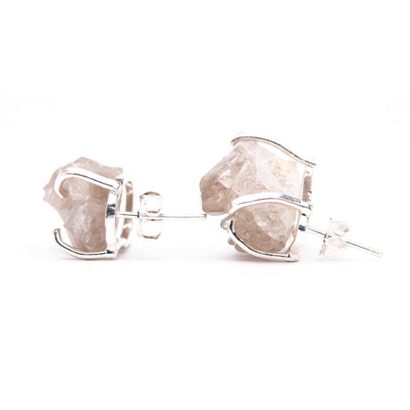 Сережки з димчастим кварцом з посрібленням onesize Dm-5