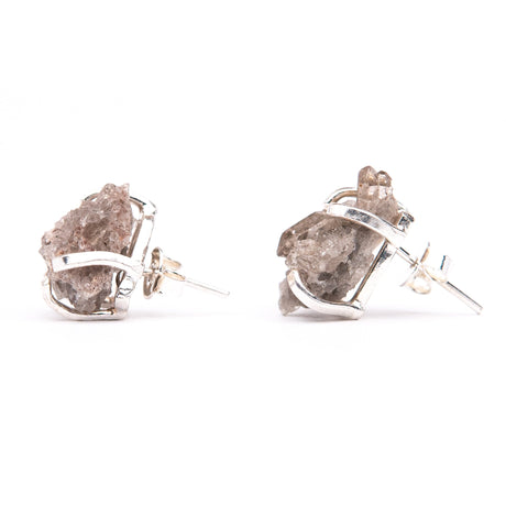 Сережки з димчастим кварцом з посрібленням onesize Dm-6