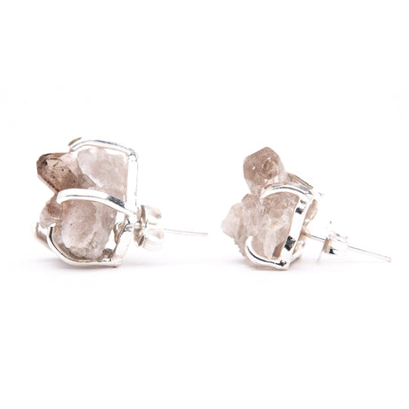Сережки з димчастим кварцом з посрібленням onesize Dm-9