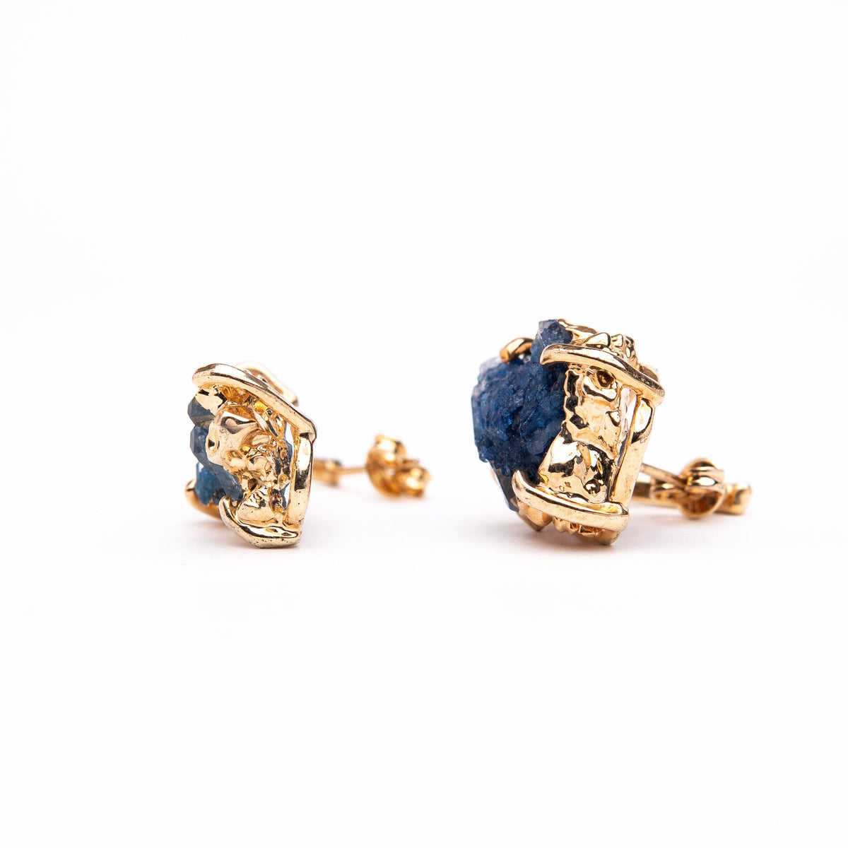 Сережки з Блакитним кришталем з позолотою висячі onesize-4