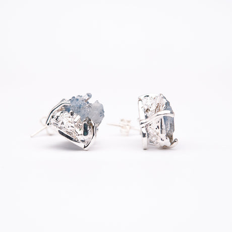 Сережки з Блакитним кришталем з посрібленням висячі onesize-4