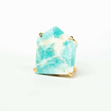 Кольцо с амазонитом с позолотой onesize Am-1