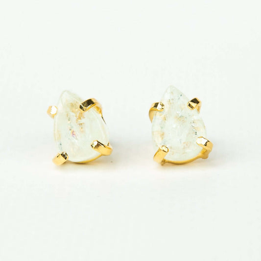Серьги из граненого Аквамарина с позолотой onesize Aq-1