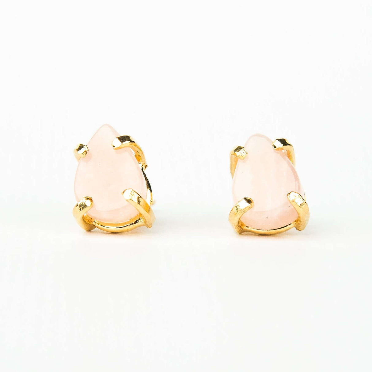 Серьги с розовым кварцем с позолотой onesize Rq-3