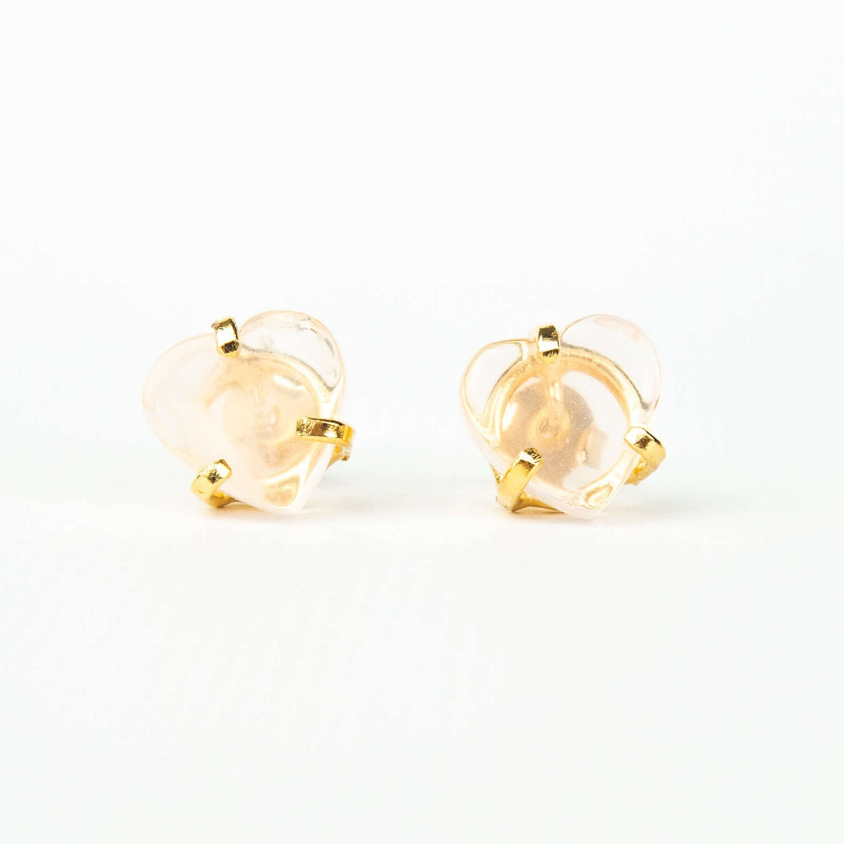 Серьги с розовым кварцем с позолотой onesize Rq-4