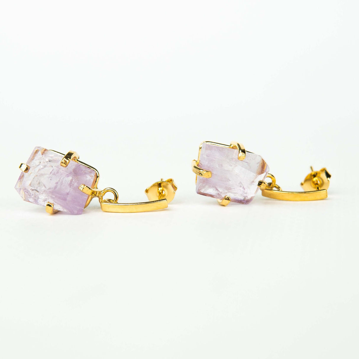 Серьги с темным аметистом с позолотой onesize DA-5
