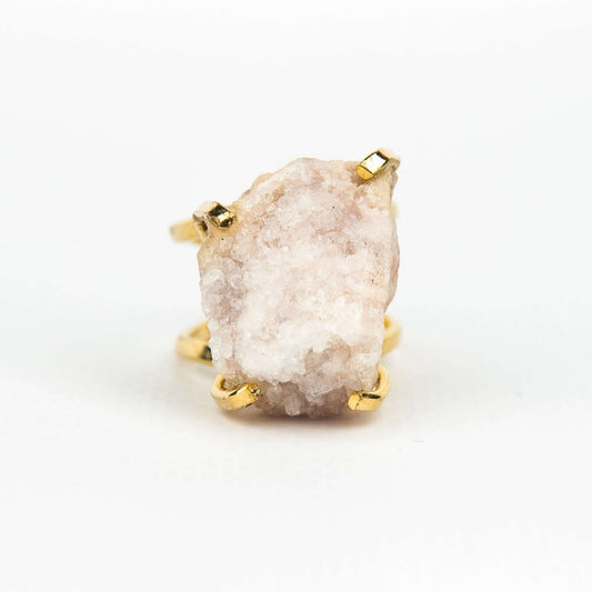 Кольцо с розовым аметистом с позолотой onesize Pa-7