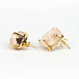 Серьги с розовым аметистом с позолотой onesize Pa-6