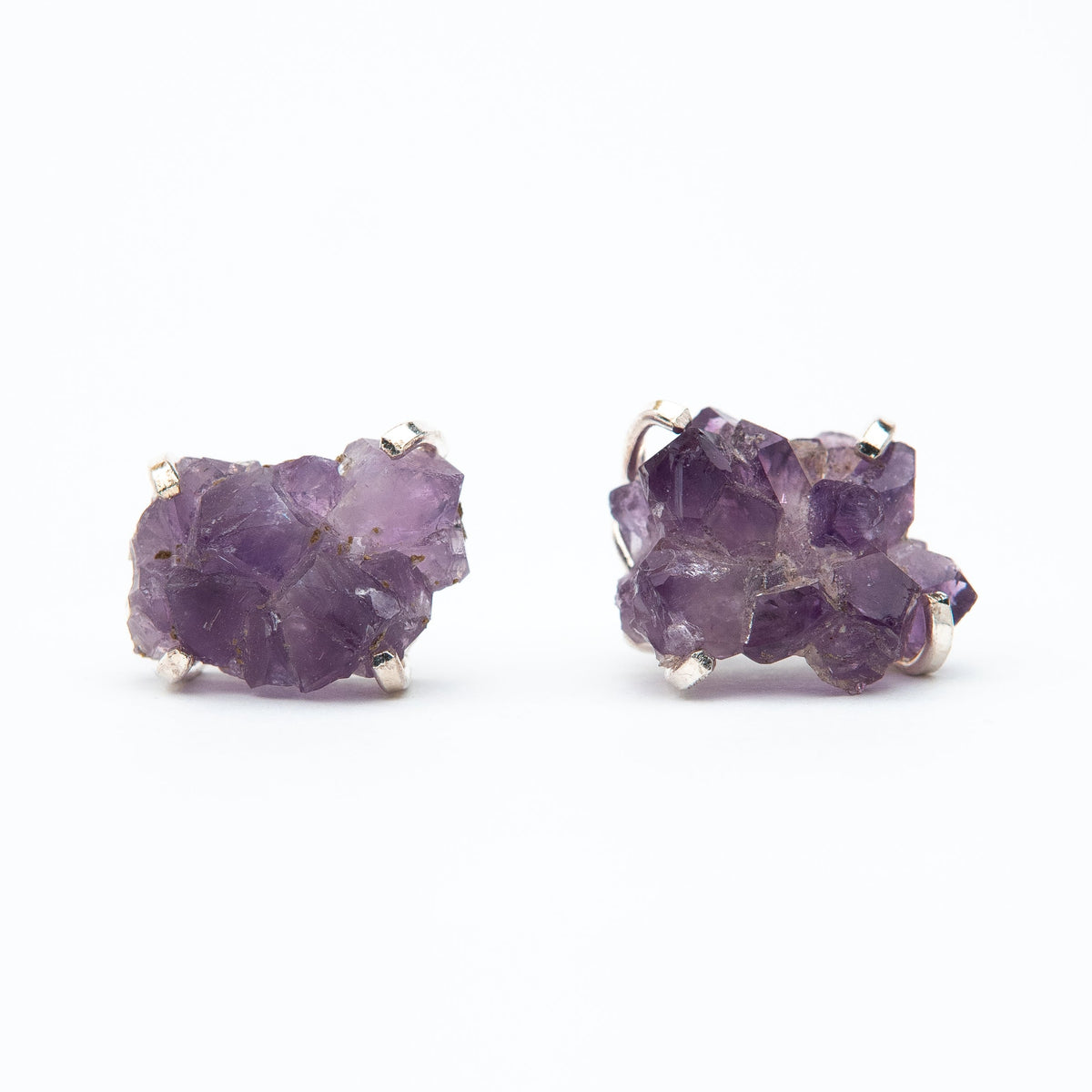 Сережки з Темним аметистом з посрібленням onesize-9