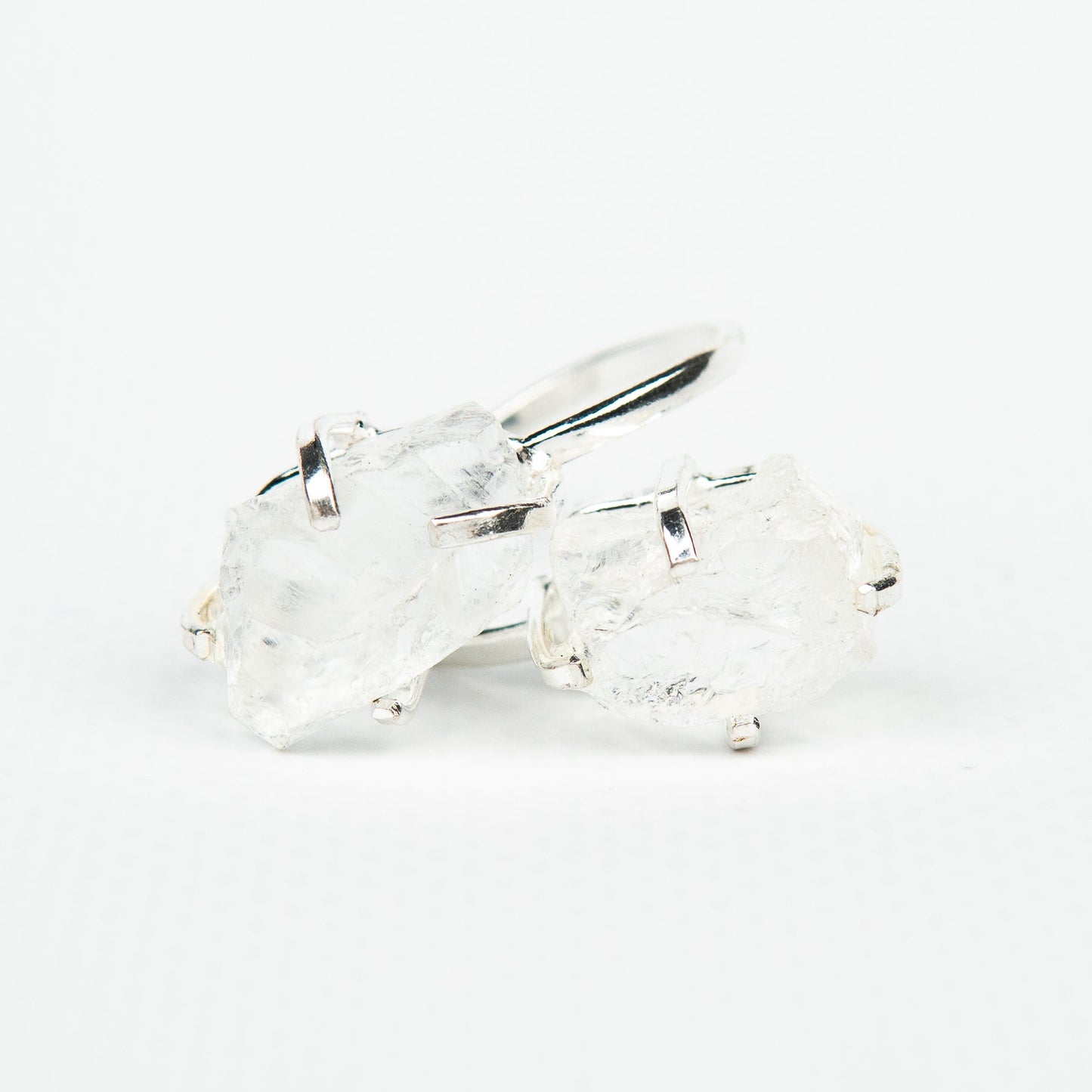 Кольцо с прозрачным Хрусталем с посеребрением onesize Cr-20