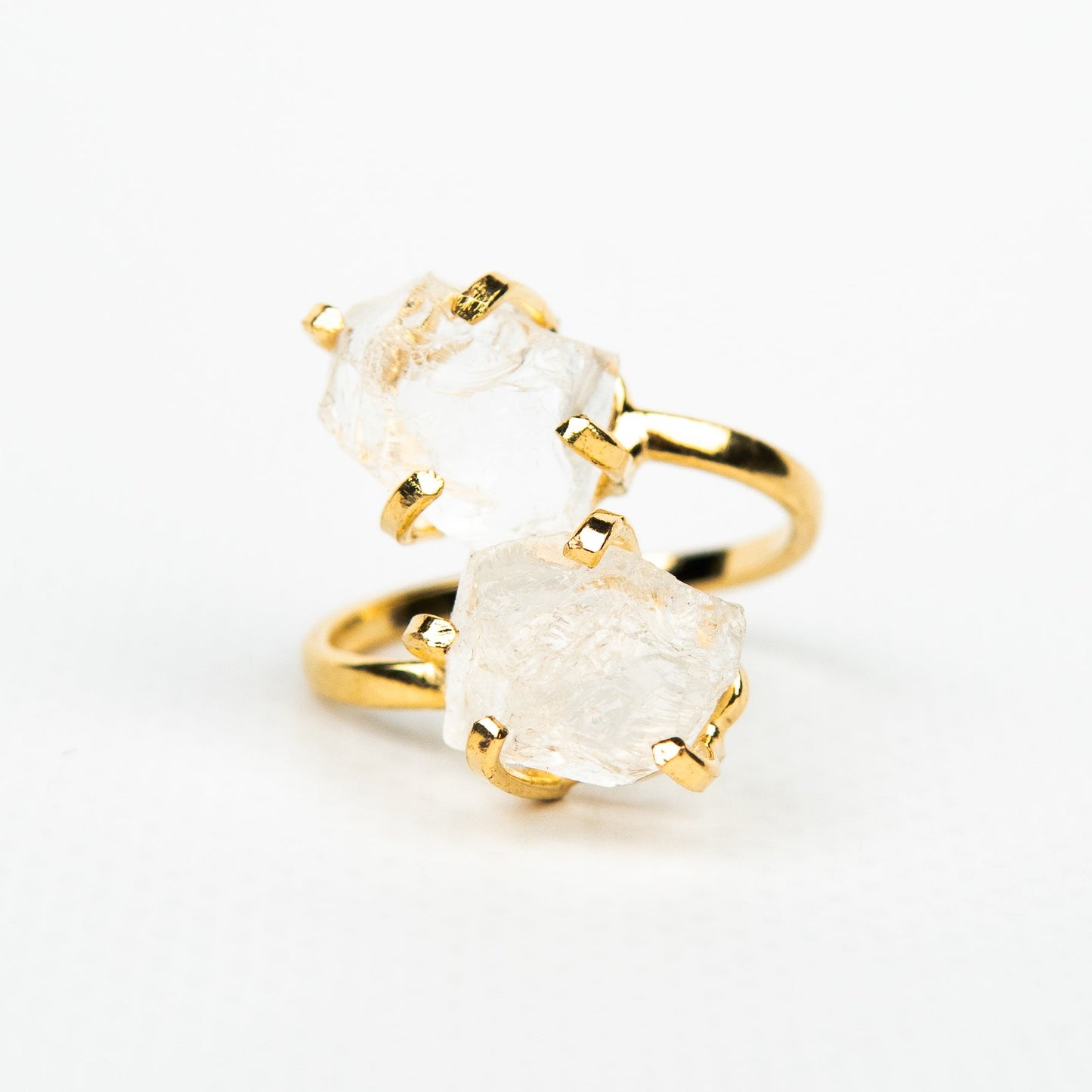 Каблучка з прозорим Кришталем з позолотою onesize Cr-15