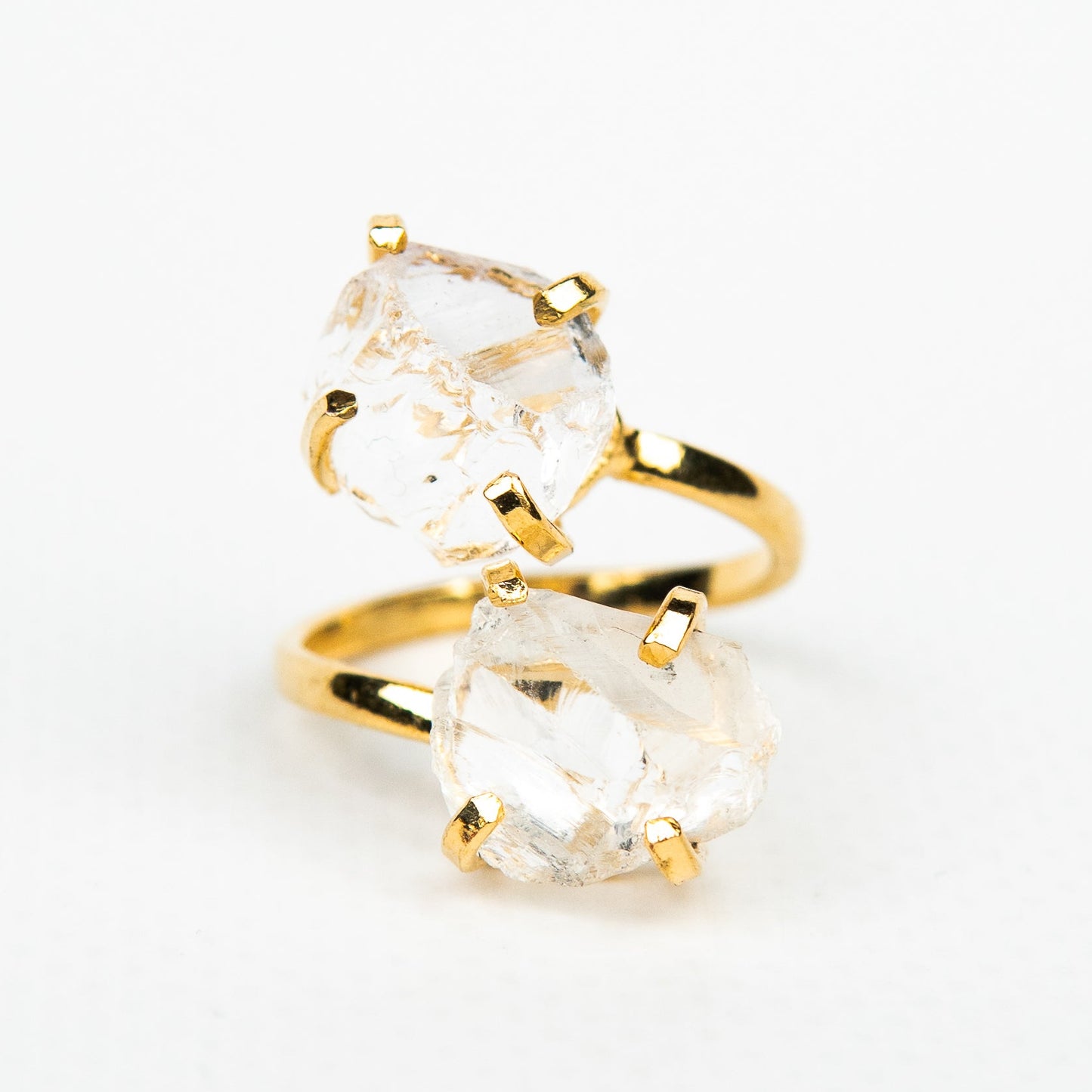 Каблучка з прозорим Кришталем з позолотою onesize Cr-16