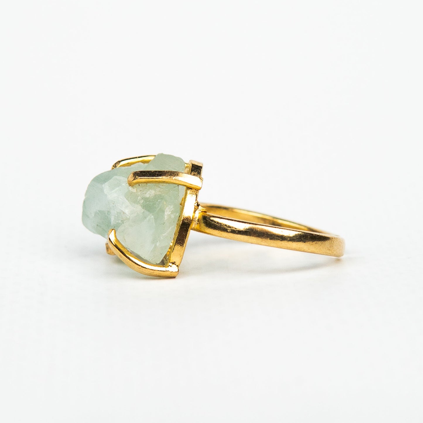 Кольцо с аквамарином с позолотой onesize Aq-5