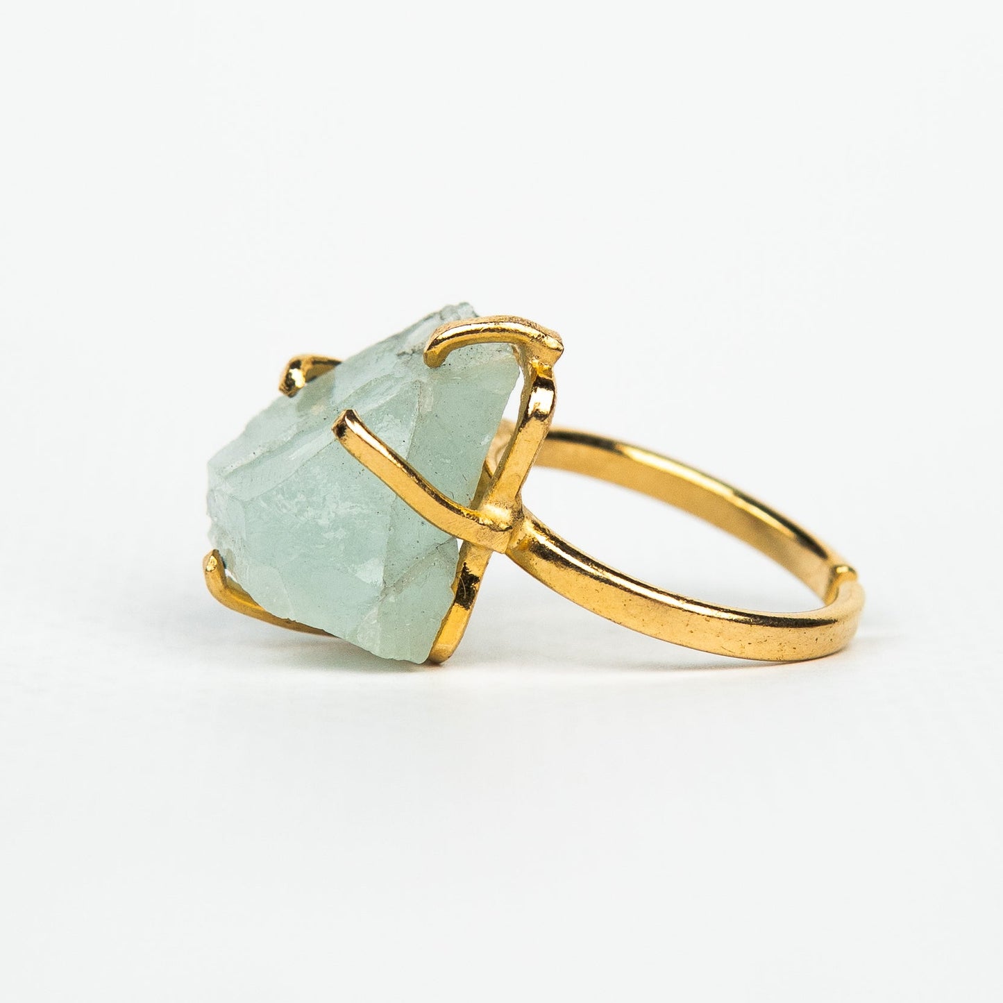 Кольцо с аквамарином с позолотой onesize Aq-7