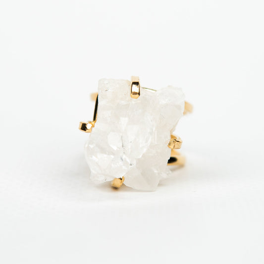 Кольцо с хрусталем с позолотой onesize Cr-13