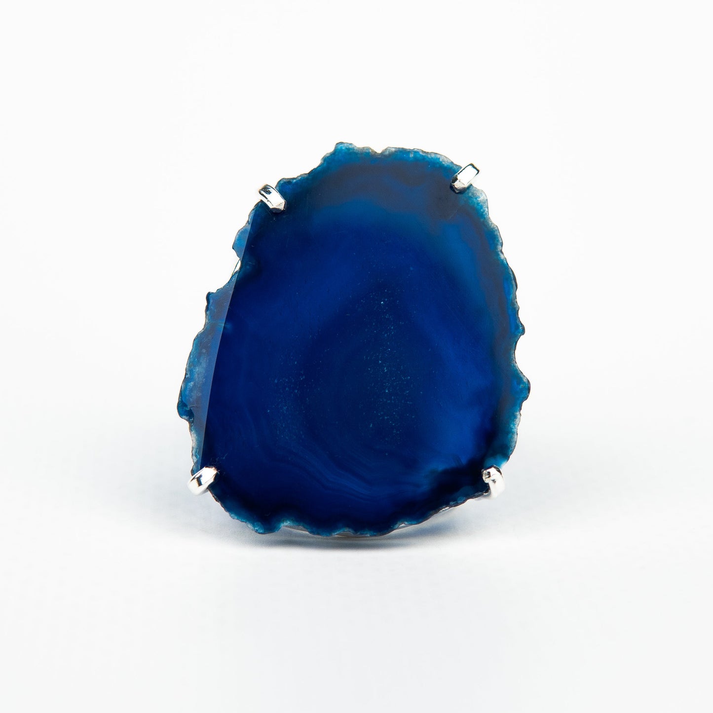 Кольцо с агатом с посеребрением onesize Ag-9