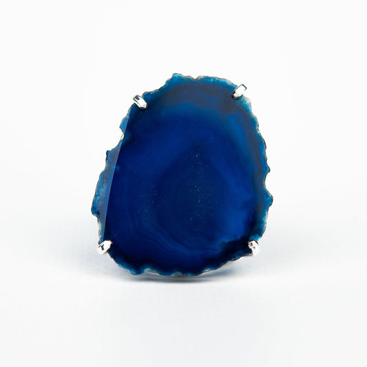 Кольцо с агатом с посеребрением onesize Ag-9