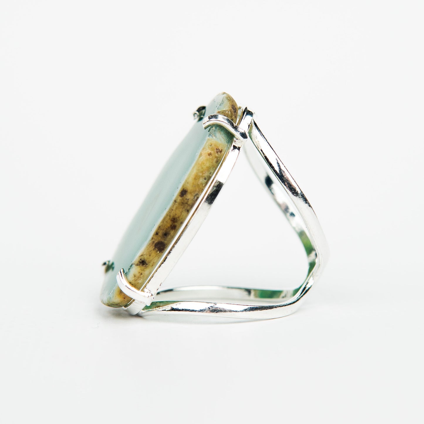 Кольцо с агатом с посеребрением onesize Ag-12