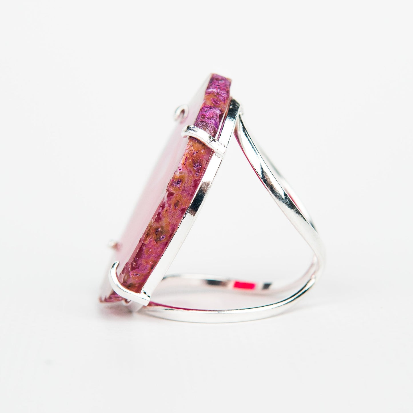 Кольцо с агатом с посеребрением onesize Ag-15