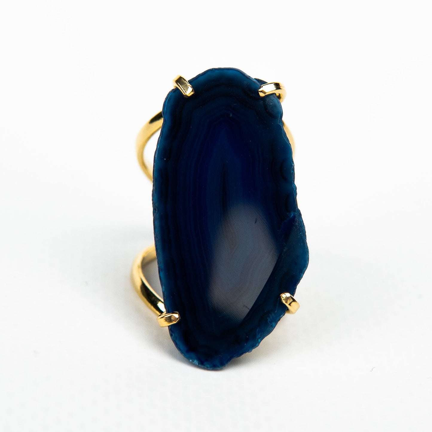 Кольцо с агатом с позолотой onesize Ag-8