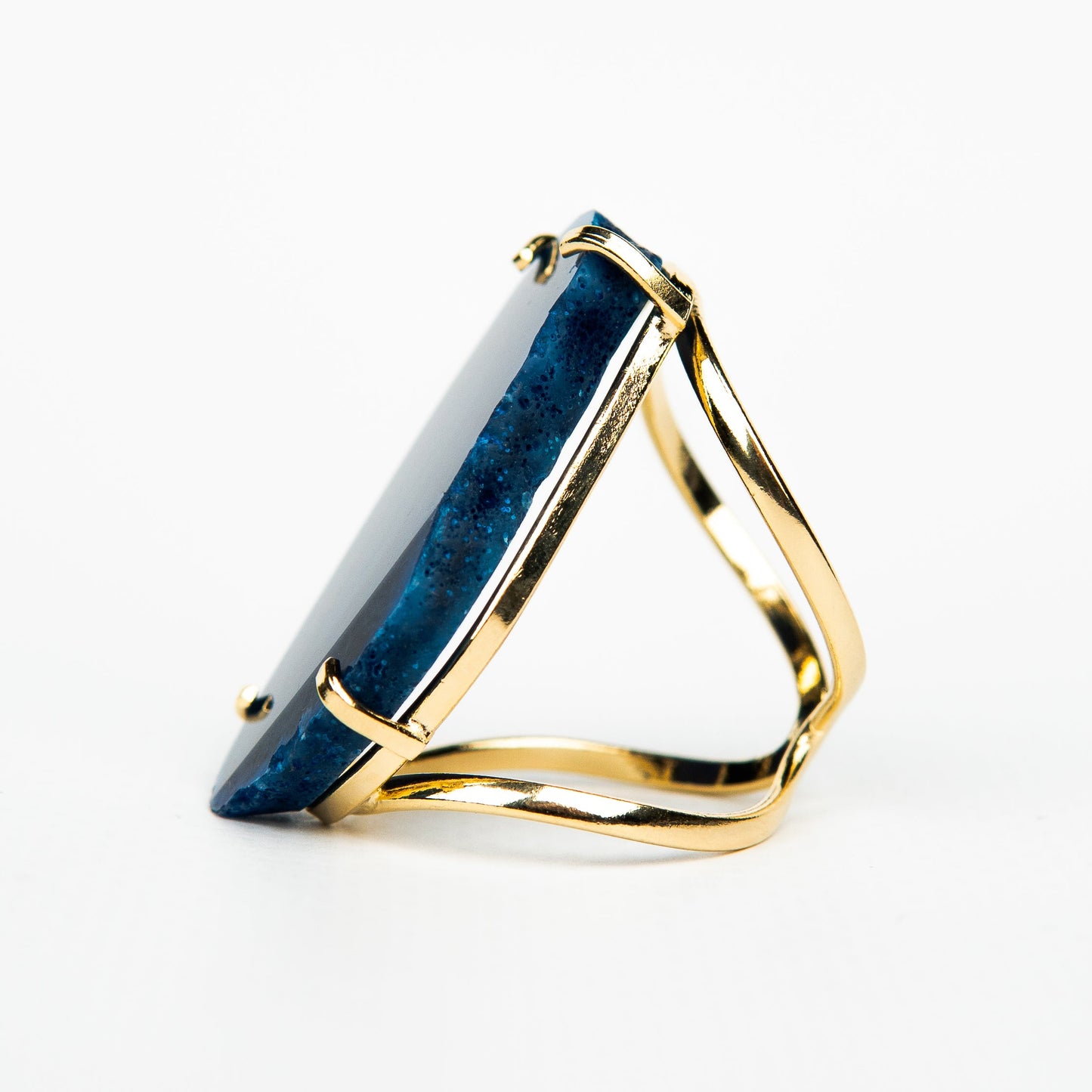 Кольцо с агатом с позолотой onesize Ag-8