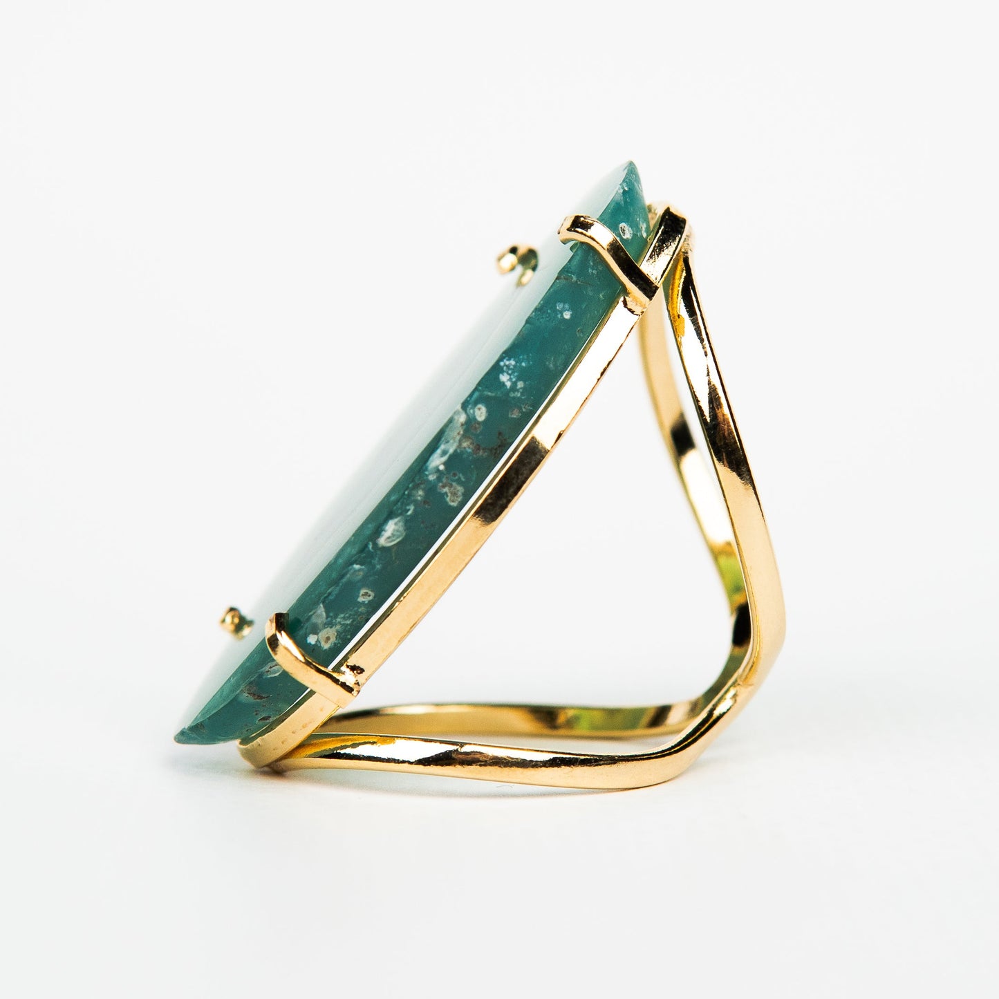 Кольцо с агатом с позолотой onesize Ag-10