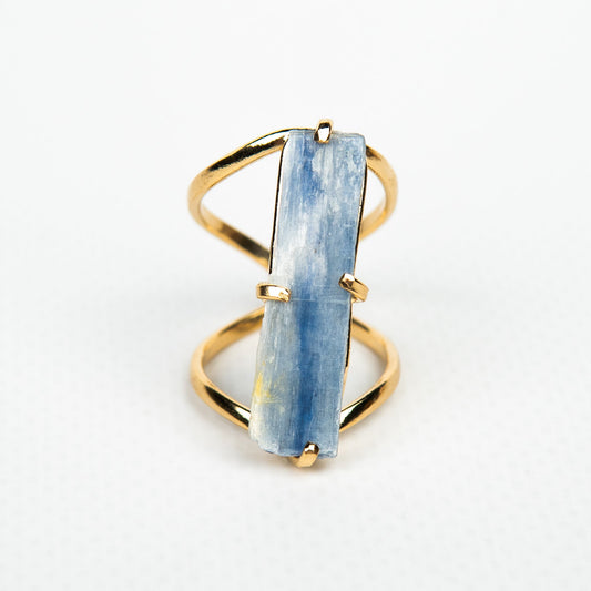 Каблучка з Кіаніта з позолотою onesize K-7