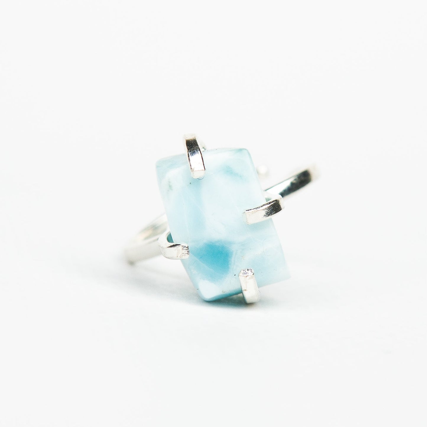 Кольцо с Ларимаром с посеребрением onesize Lr-4