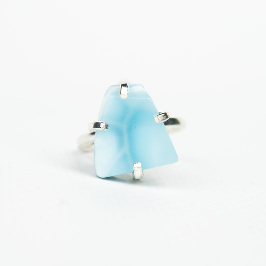 Кольцо с Ларимаром с посеребрением onesize Lr-7