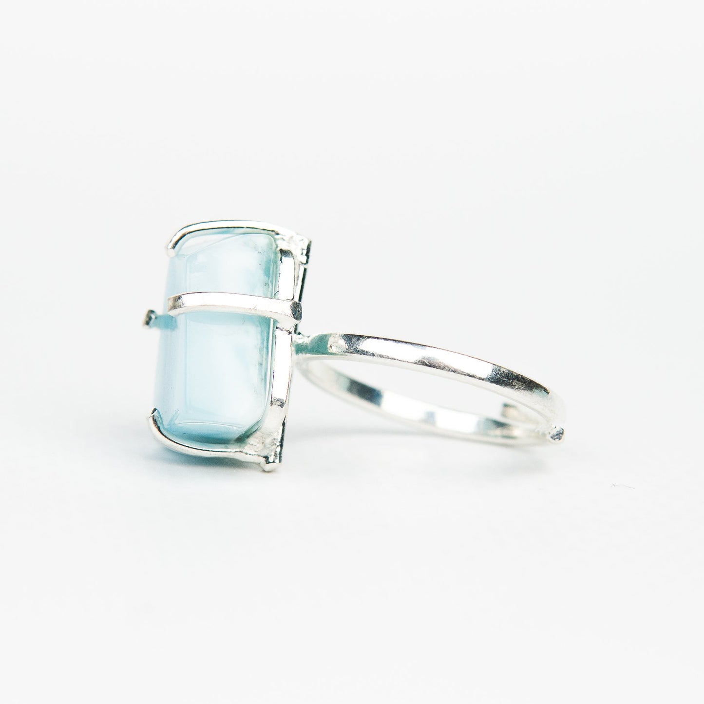 Кольцо с Ларимаром с посеребрением onesize Lr-7