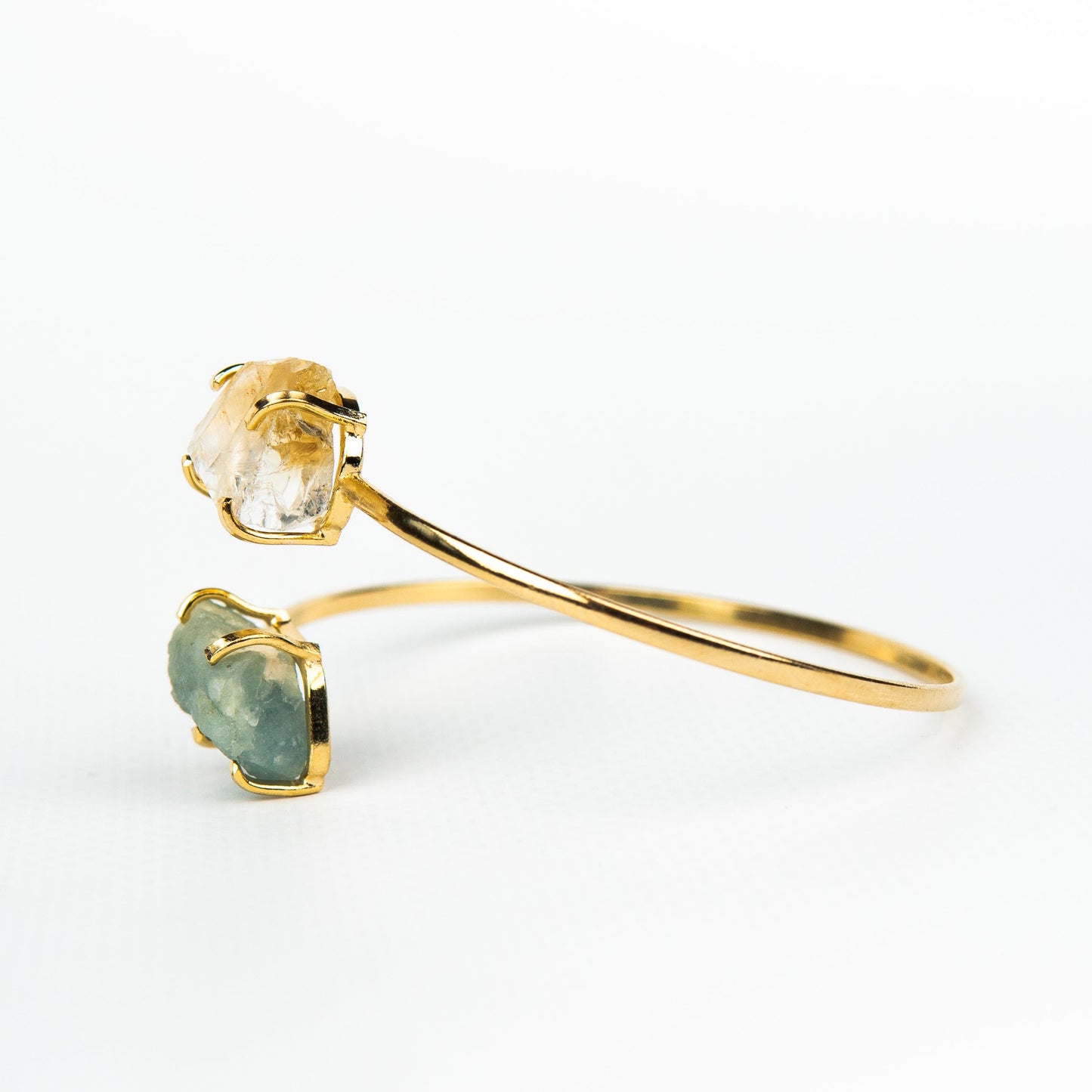 Браслет с аквамарином и Цитрином с позолотой onesize AqCt-107