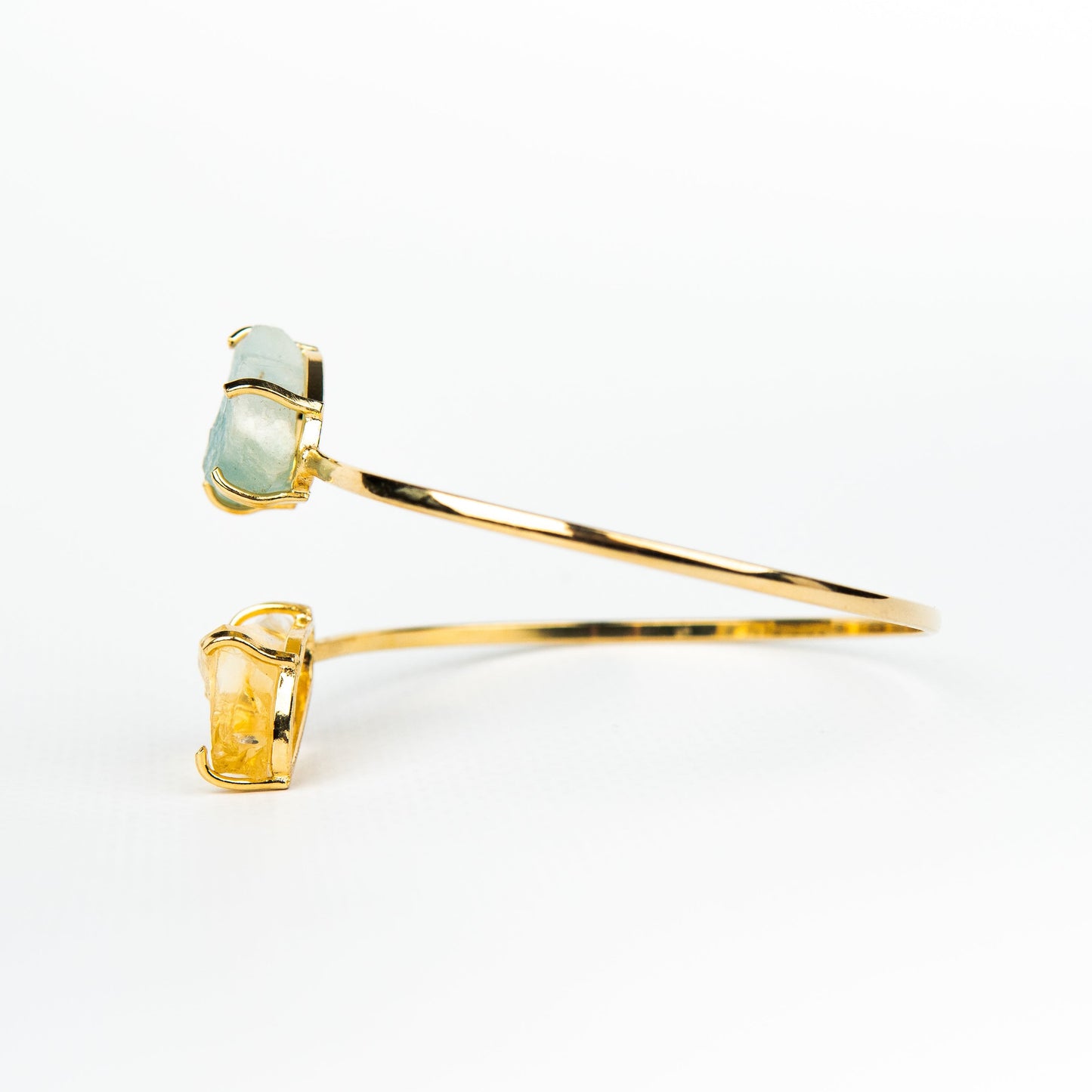 Браслет с аквамарином и Цитрином с позолотой onesize AqCt-108