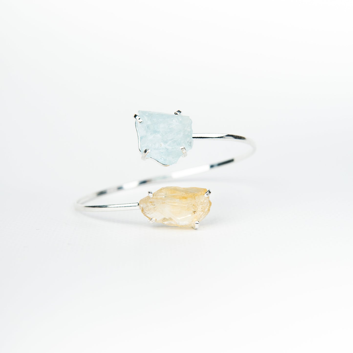 Браслет с аквамарином и Цитрином с позолотой onesize AqCt-109